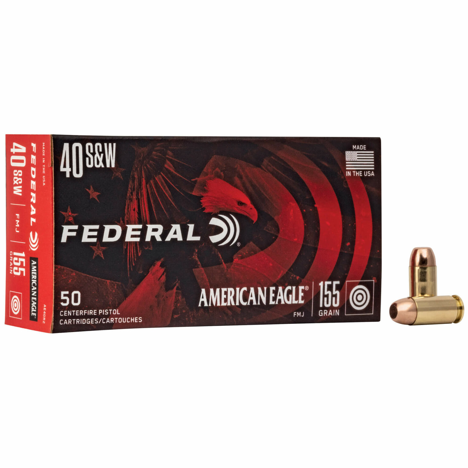 Federal American Eagle Handgun 40 S&W 155gr FMJ (50 Rounds) - Saint ...