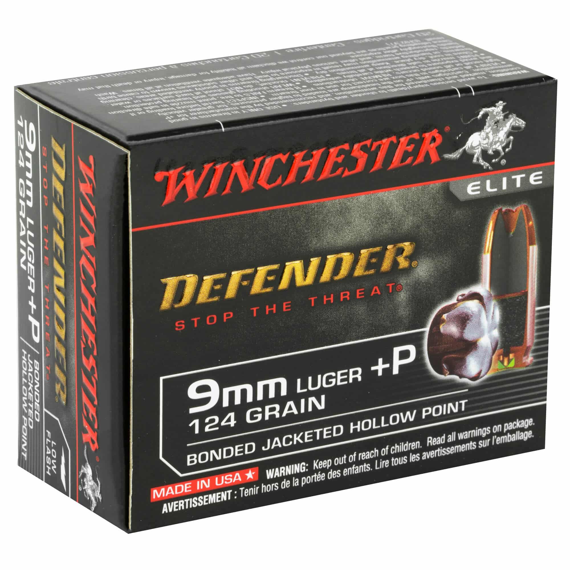 Winchester Defender 9mm +P 124gr Bonded JHP (20 Rounds) - Saint Barbs ...