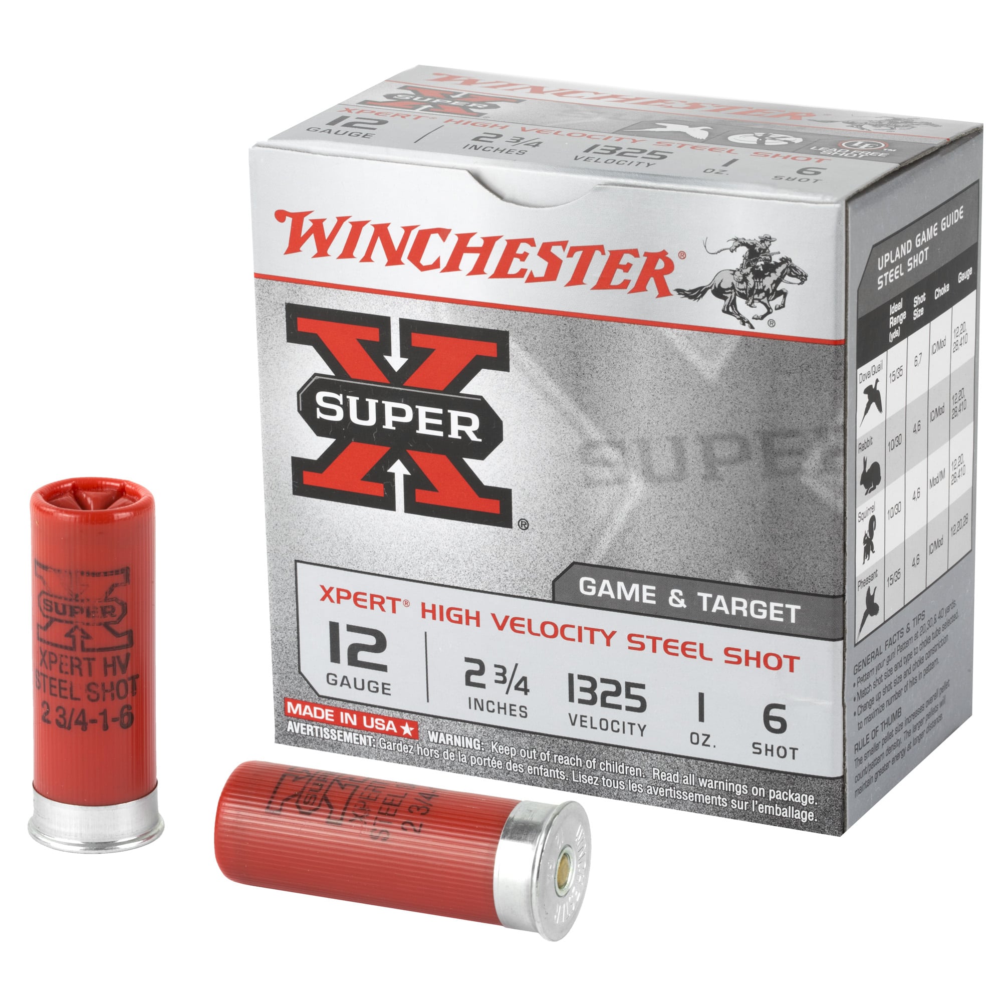 Winchester Xpert High Velocity Steel 12 Gauge 1325 fps 2.75″ 1 oz. #6 ...