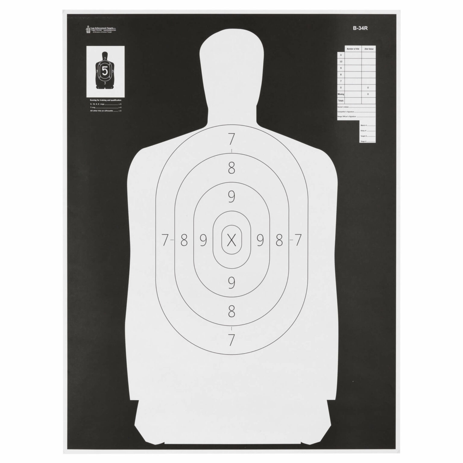 Action Target B-34 Reverse Qualification Target (100 Count) – Saint ...