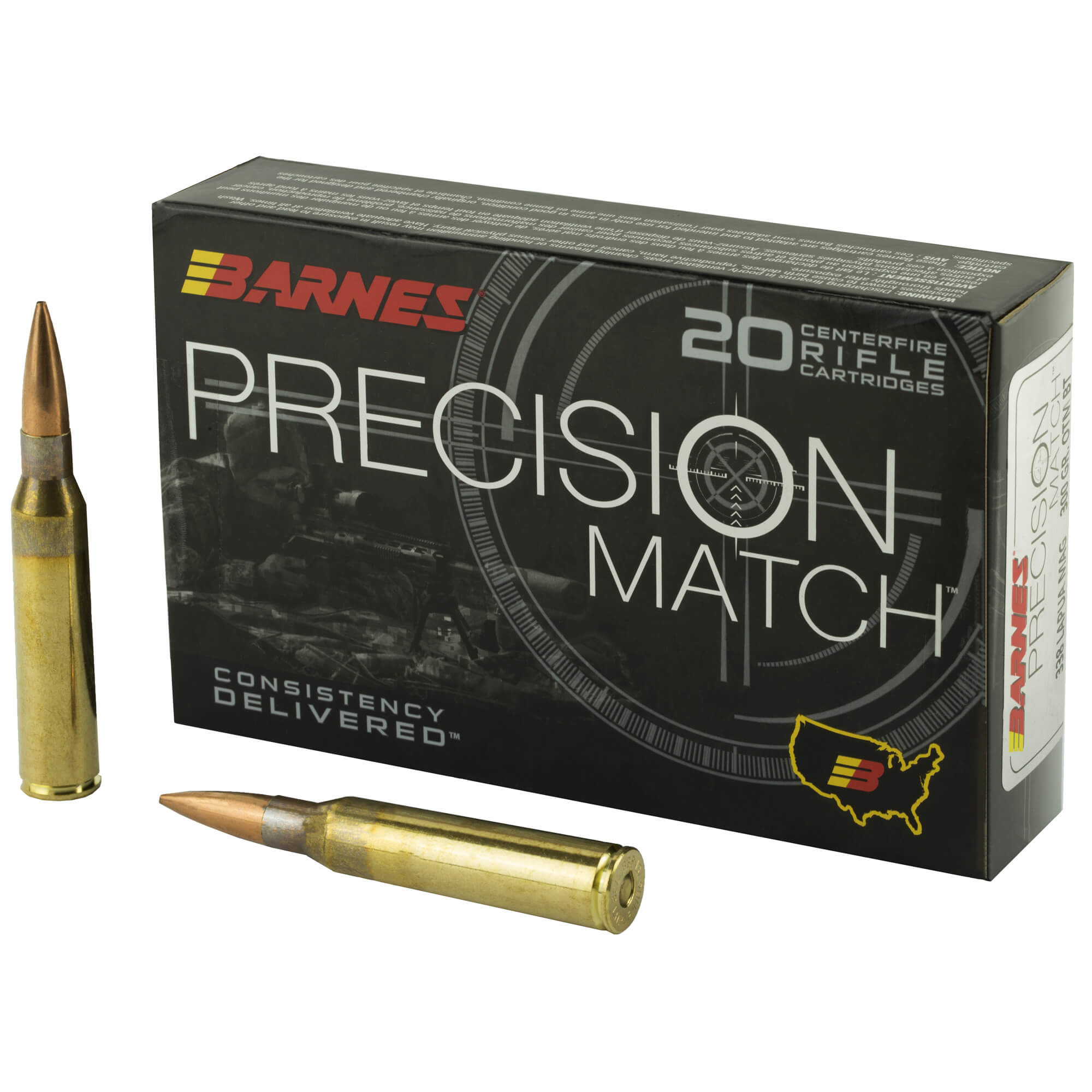 Barnes Bullets Precision Match .338 Lapua Mag 300 Grain Open Tip Match ...